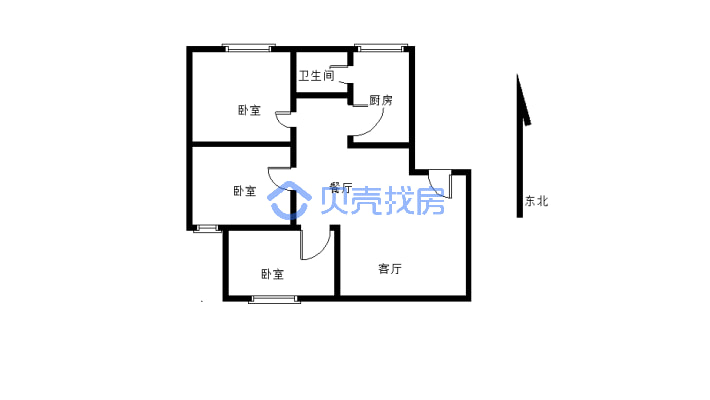 古塔小区三房带车位楼层在2楼，楼层适中，看房方便-户型图