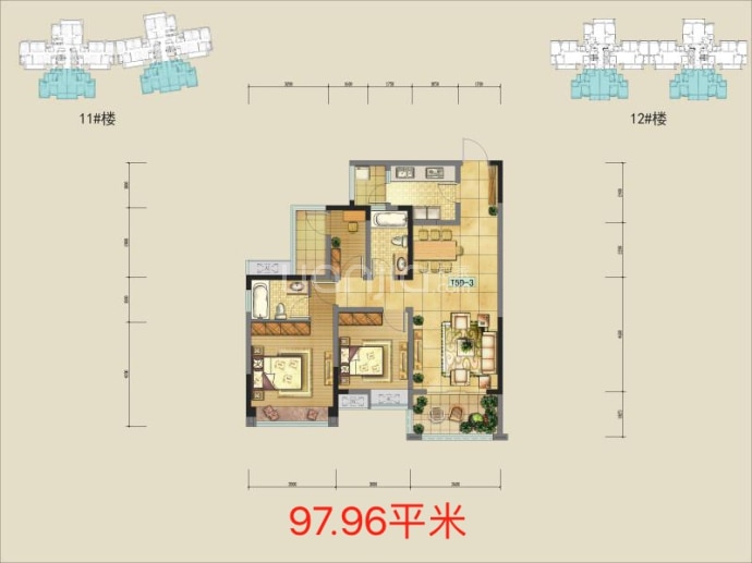 三星·融锦城--建面 97.96m²