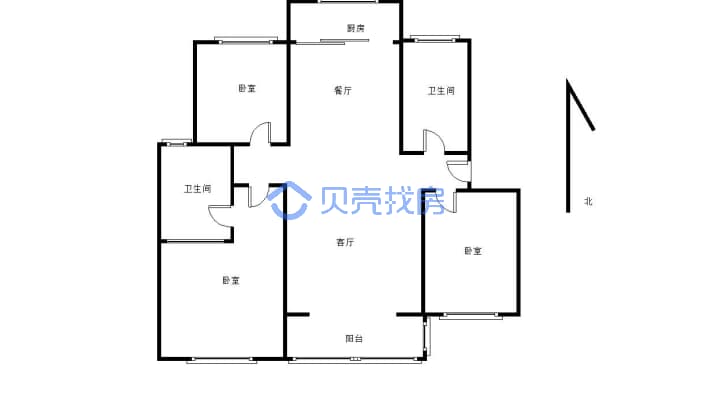天鹏王皇朝大三房，中间楼层，采光好，可以分期-户型图
