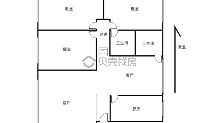 田园小区 有小区物管可停大小车 房东诚心出售-户型图