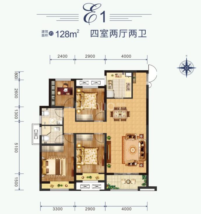 华耀首府--建面 128m²