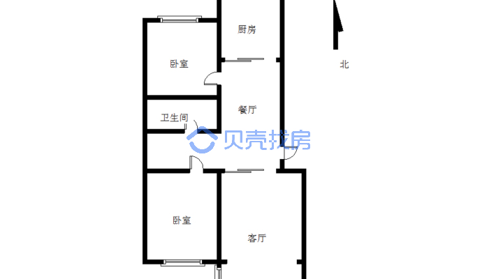 此房采光无遮挡 步梯4楼 南北通透 采光好-户型图