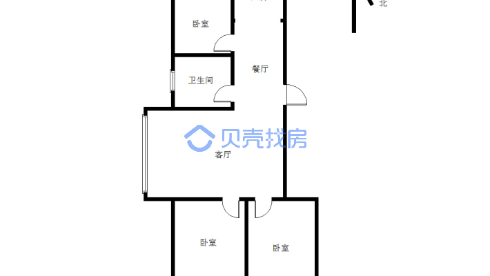 06年红星小区 精装 独立三室边户 婚房眼缘好-户型图