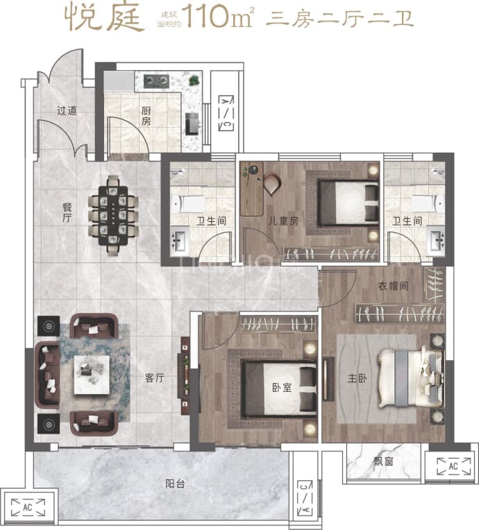 国锦璟悦--建面 110m²