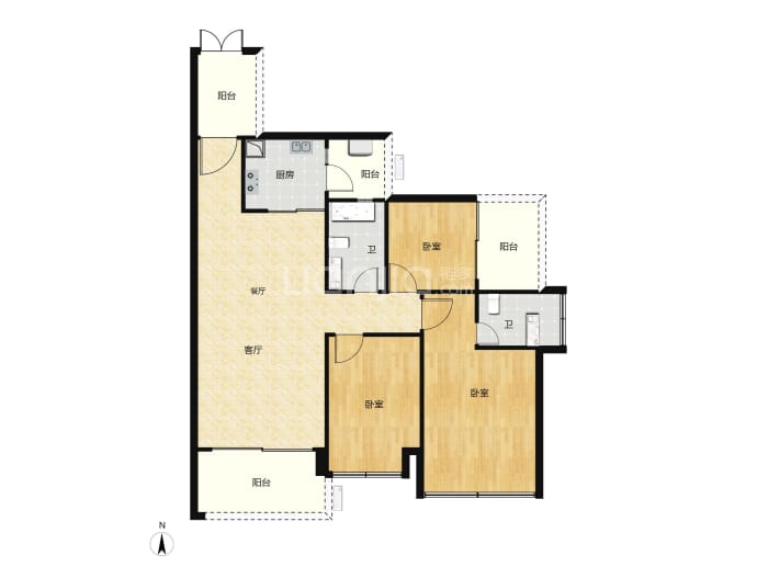 誉峯名门--建面 107m²
