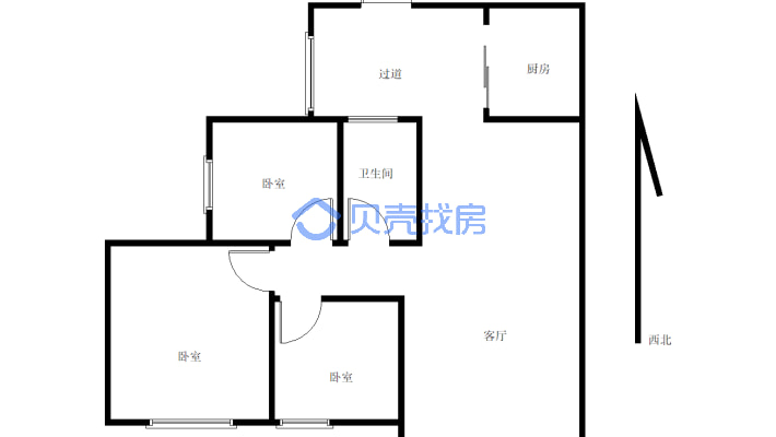 时代天街旁正黄二期精装修套三 还带车位出售-户型图