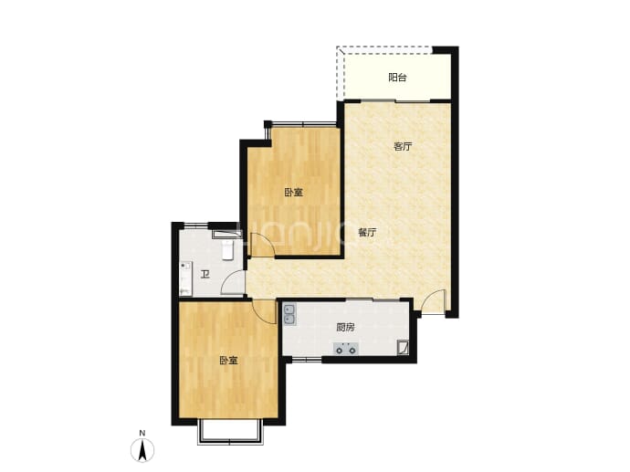 北海恒大御景半岛--建面 83m²