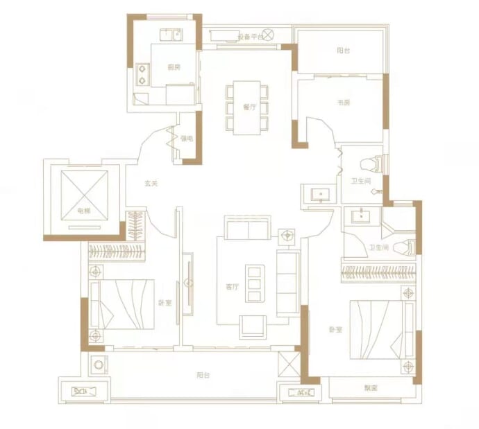 嘉源襄河左岸--建面 106m²