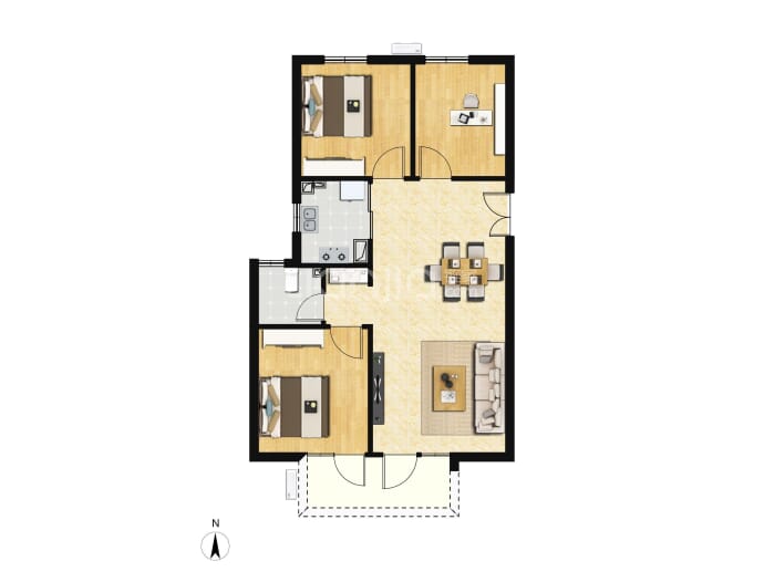 荣盛桃李观邸--建面 101m²