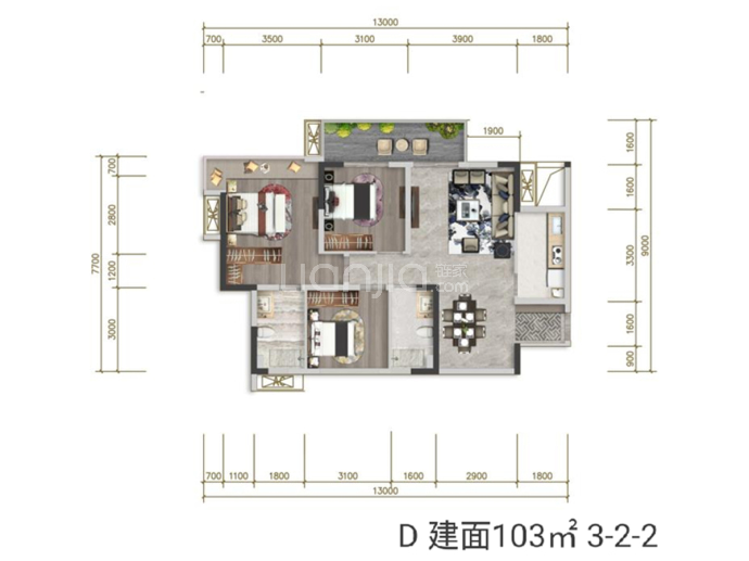 遂宁健康城·圣平澜岸--建面 103m²