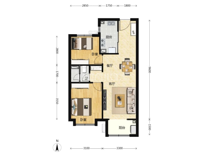 万科翡翠书院--建面 83m²