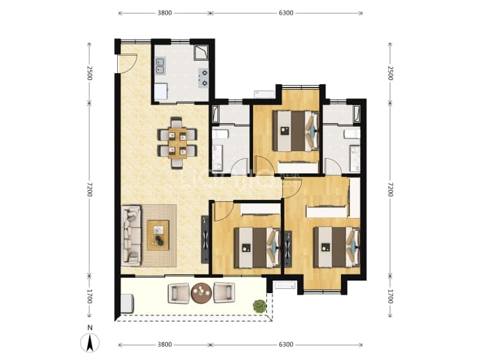 印江山--建面 113.87m²