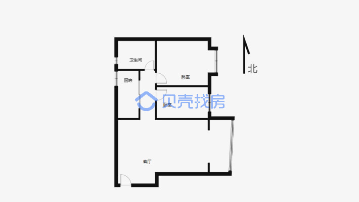 世界名筑 2室2厅 东-户型图