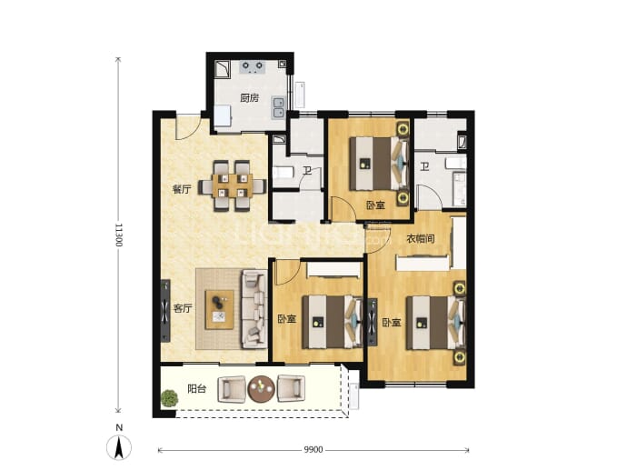 天创坦达月湖云庄--建面 108m²