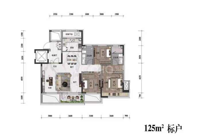 凯旋世家--建面 125m²