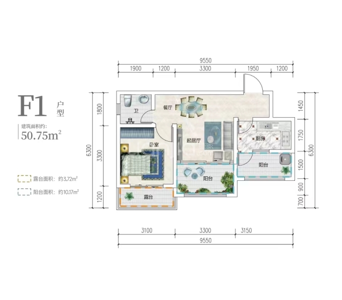 曾家山·荣乐养生谷--建面 50.75m²