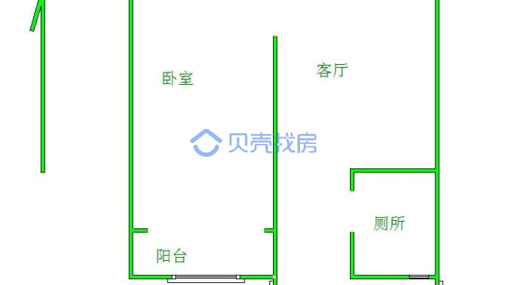 田野宿舍 1室1厅 南-户型图
