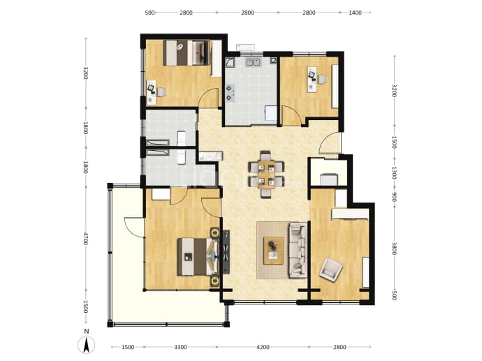 龙湖·观萃--建面 129m²