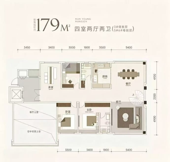 威新缦云湾4室2厅2卫户型图