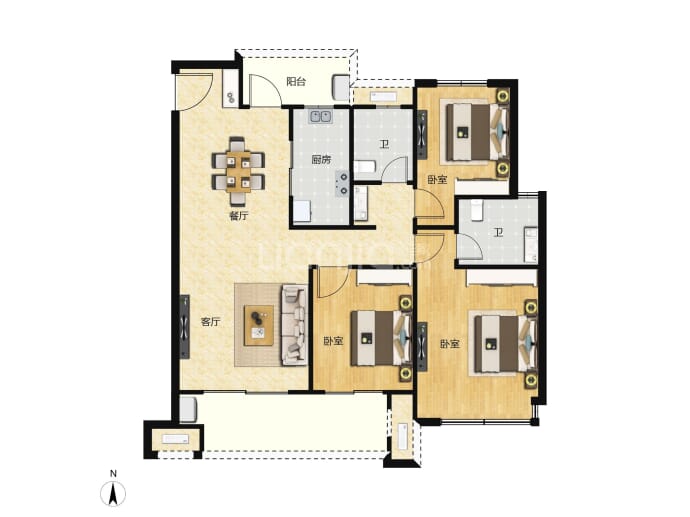 君悦公馆--建面 123.3m²