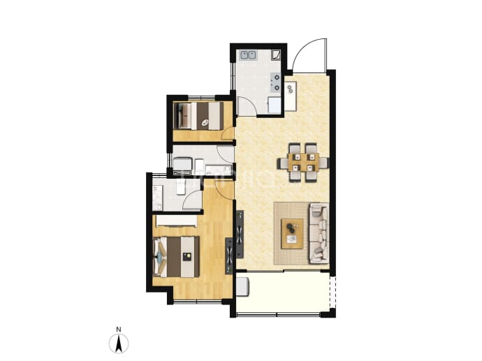 嘉园蓝湖九郡--建面 88m²