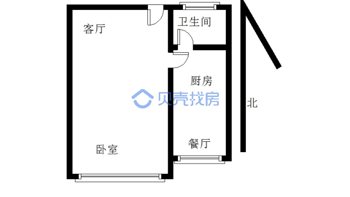 润达附 近秀江外滩江景一房有钥匙诚心出售-户型图