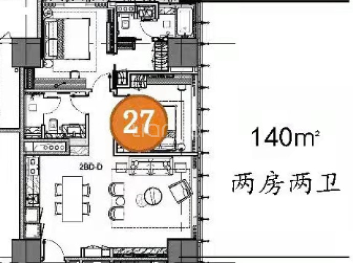 嘉裕中心J公馆--建面 140m²