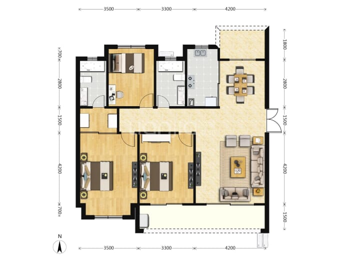 天宝·天鹅湾悦府--建面 138.71m²