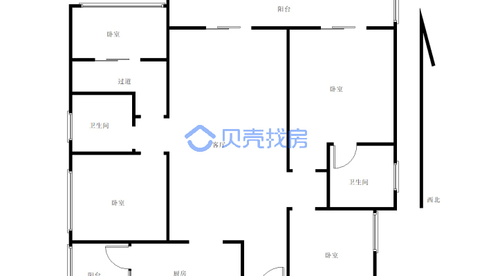 楼层好，采光良好，视野开阔，户型方正，配套齐全-户型图