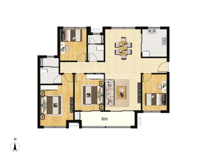 方直彩虹公馆--建面 125.5m²