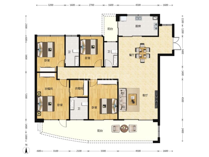 东裕世家花园--建面 180.82m²