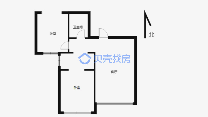 彩云名邸 2室1厅 85平米-户型图