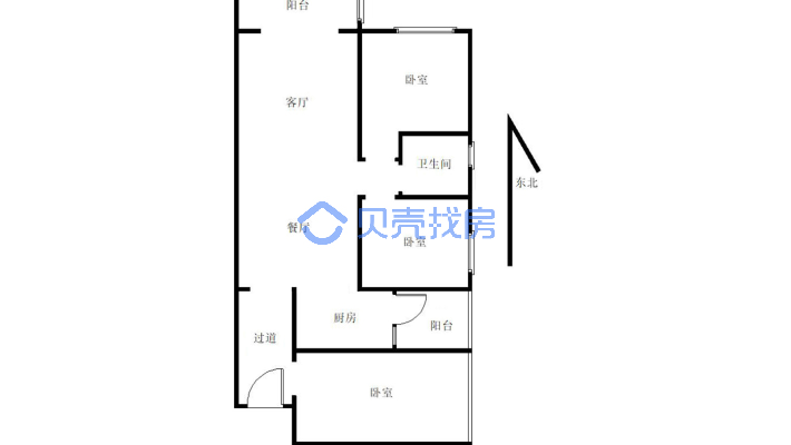 此房是中间楼层 视野开阔 采光好产权在手 价格好谈-户型图