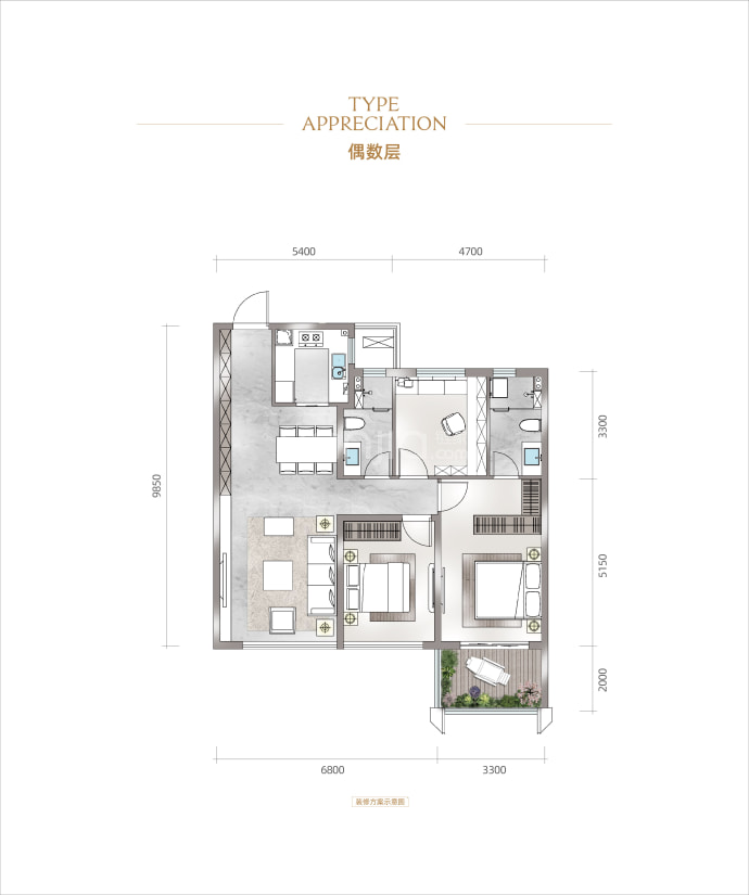 中国铁建·轨交·秦风雅颂--建面 108m²