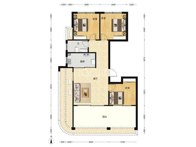 东方宇亿万林上院--建面 115m²