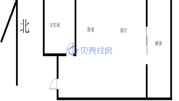 文昌万达 旁 东景国际一室一厅小公寓精装修，拎包入住-户型图