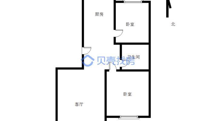 恒德家园 12层 精装明厅两室 可议价 看房随时-户型图