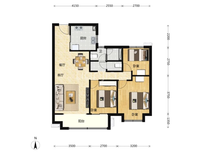 招商时代主场--建面 103m²