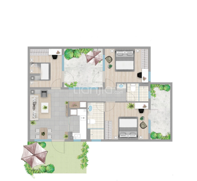 荣盛一杯澜--套内 83m²