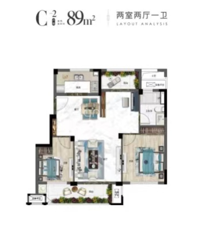 华都·花源里--建面 89m²