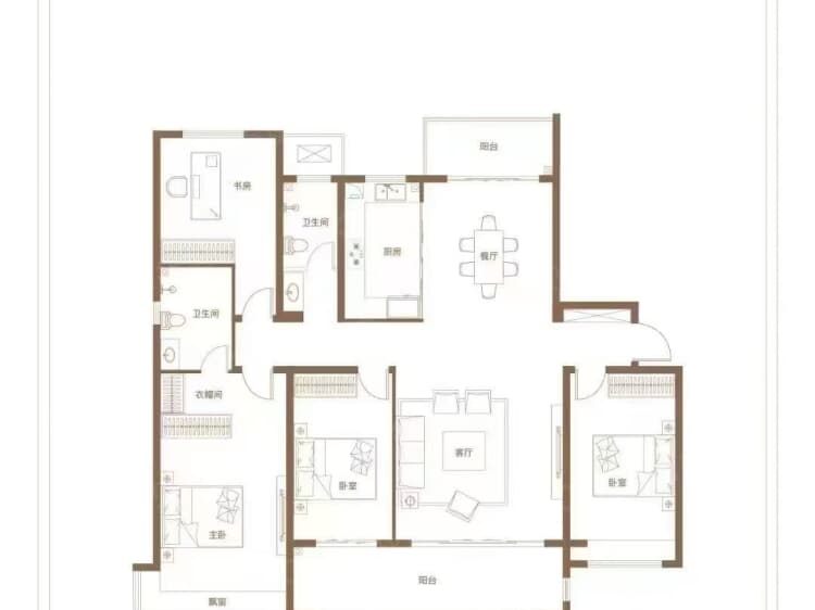 日照中心云筑4室2厅2卫户型图