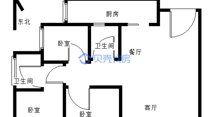 上江北精装三房 家具家电齐全可拎包入住 手付地-户型图