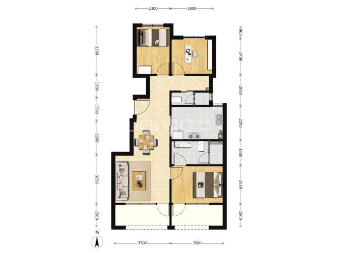 中建璞园3室2厅2卫户型图