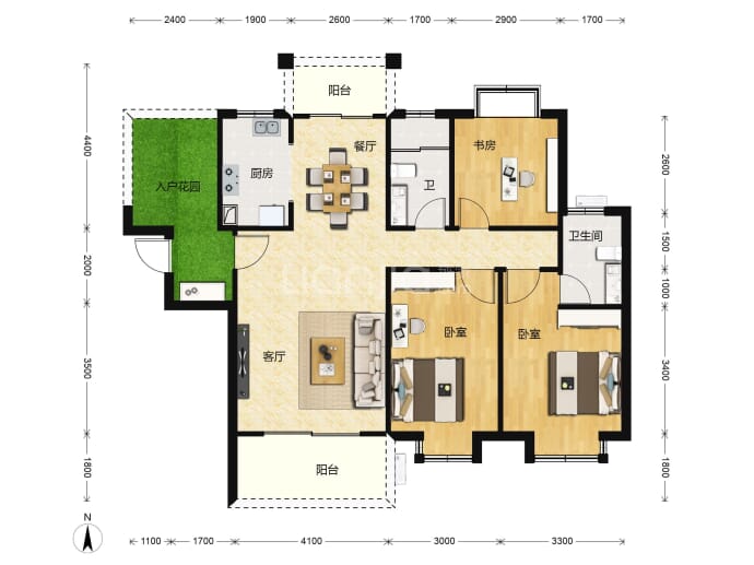 瑞丰滨海公馆--建面 129.29m²