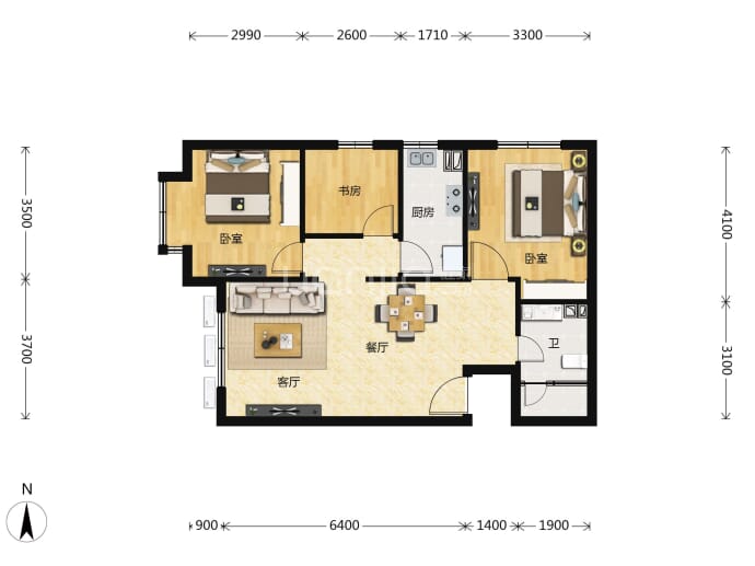 北京东湾--建面 89.99m²