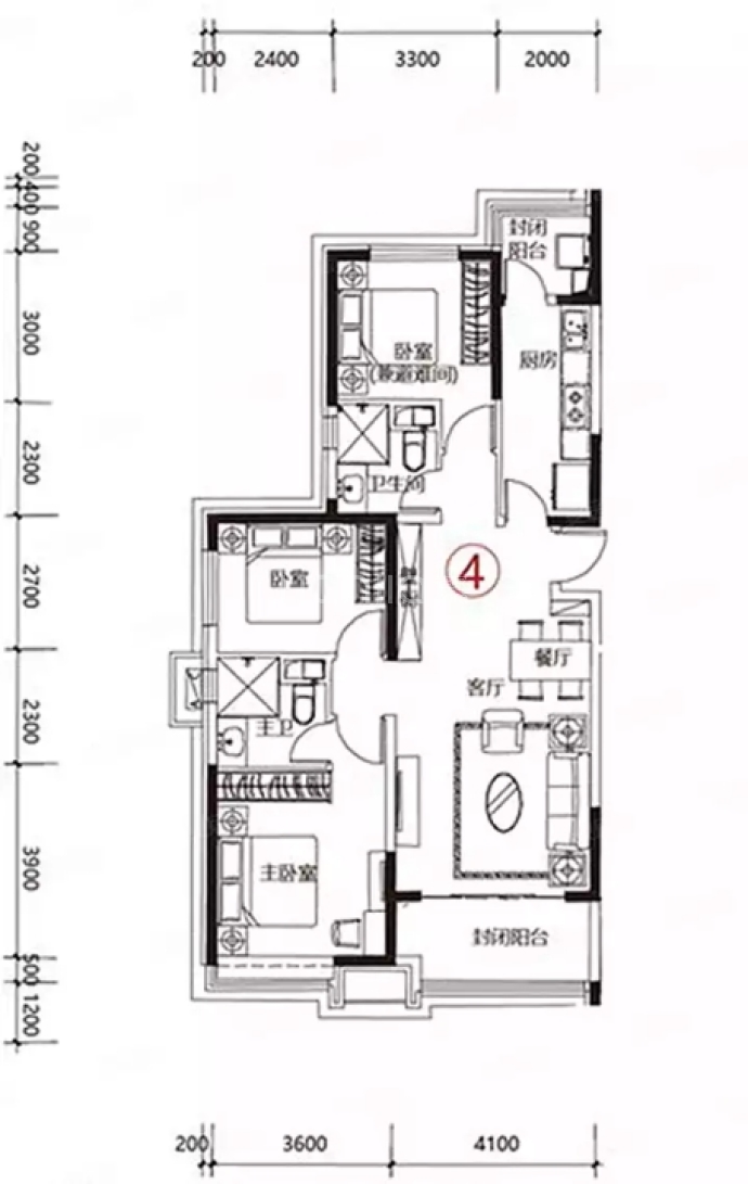 恒大中央广场--建面 133m²