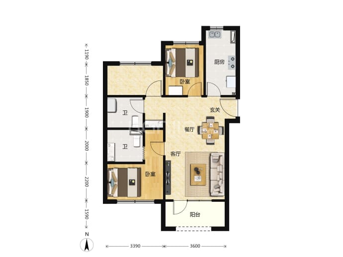 北京建工·璟玥林汐--建面 83m²