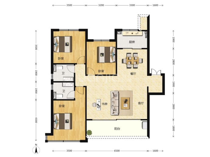 荣盛首府--建面 135m²