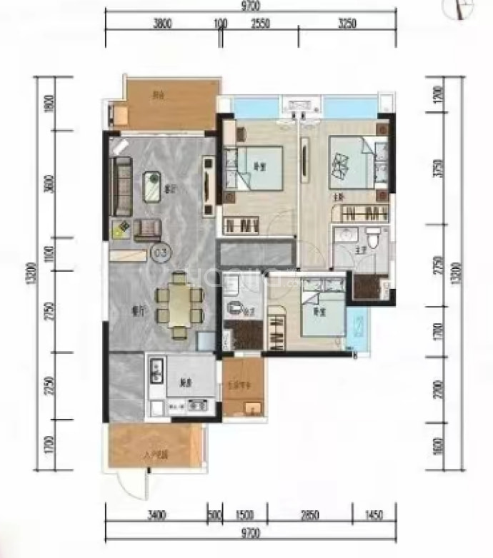 紫荆雅苑--建面 109.81m²