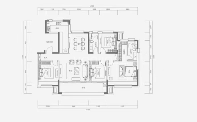 华发樱花湖--建面 167m²